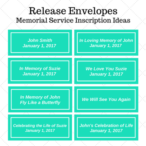Memorial Service Release Inscription Ideas